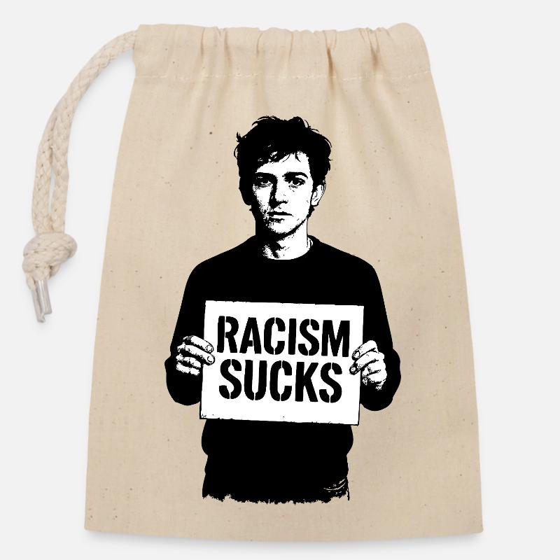 Le racisme craint - Sac cadeau en coton avec cordon (14 x 20 cm) - nature