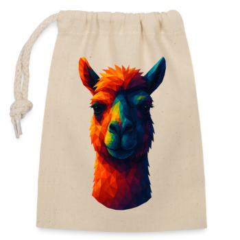 WPAP Stil Tiere - Alpaka, Lama Porträt - Verschließbarer Geschenkbeutel aus Baumwolle (14x20cm) - Natur - Vorne