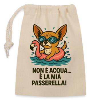 Chihuahua Float Patrol - Closable cotton gift bag (14x20cm) - nature - Front
