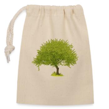 Grüner Sommerbaum - Verschließbarer Geschenkbeutel aus Baumwolle (14x20cm) - Natur - Vorne
