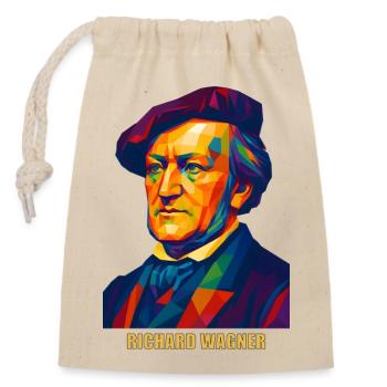 WPAP Polygon Portrait Richard Wagner Komponist - Verschließbarer Geschenkbeutel aus Baumwolle (14x20cm) - Natur - Vorne