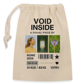 Vide intérieur : Fleur de lumière du collage - Sac cadeau en coton avec cordon (14 x 20 cm) - nature - Devant