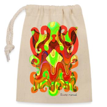 forms-tapestry-2023-2_-9- - Closable cotton gift bag (14x20cm) - nature - Front