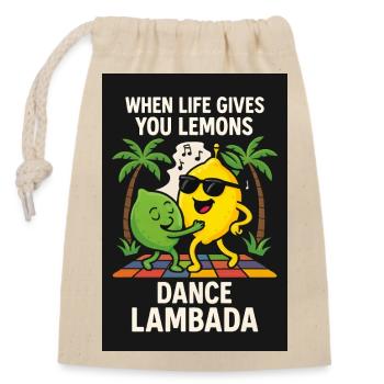 Danse Lambada - Citrons avec mouvements - Sac cadeau en coton avec cordon (14 x 20 cm) - nature - Devant