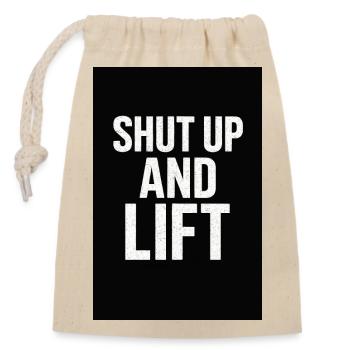 Motivational Fitness Saying - Closable cotton gift bag (14x20cm) - nature - Front
