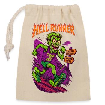 HELL RUNNER - Closable cotton gift bag (14x20cm) - nature - Front