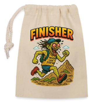 Finisher Zombie - Closable cotton gift bag (14x20cm) - nature - Front