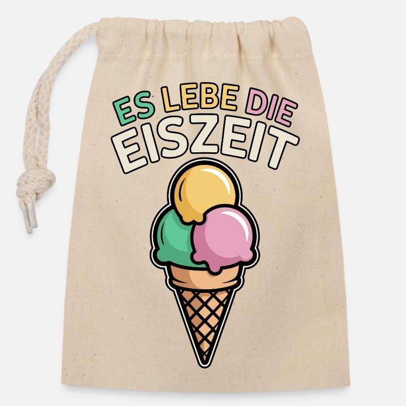 Es lebe die Eiszeit - eiscreme - Verschließbarer Geschenkbeutel aus Baumwolle (14x20cm) - Natur