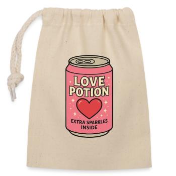 Motif de boîte magique d’amour pour les romantiques - Sac cadeau en coton avec cordon (14 x 20 cm) - nature - Devant