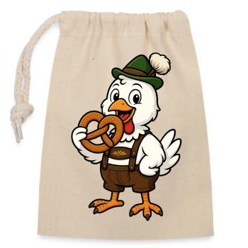 Serviteur bavarois en costume traditionnel - Sac cadeau en coton avec cordon (14 x 20 cm) - nature - Devant
