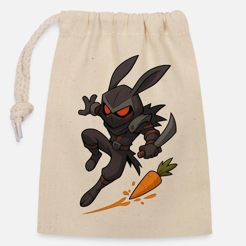 Zed-Toni-Bunny - Closable cotton gift bag (14x20cm) - nature
