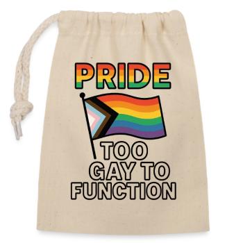 Conception colorée du drapeau de la fierté avec humour - Sac cadeau en coton avec cordon (14 x 20 cm) - nature - Devant