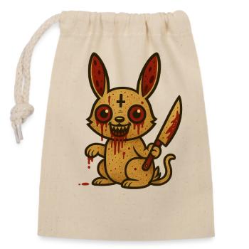 Lapin Sanglant Illustration - Sac cadeau en coton avec cordon (14 x 20 cm) - nature - Devant