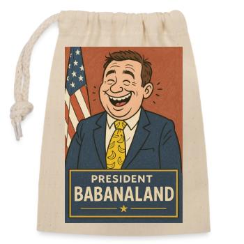 President Babanland Political Humor - Closable cotton gift bag (14x20cm) - nature - Front