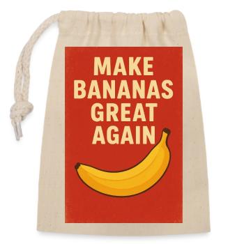 Slogan humoristique avec banane vibrante - Sac cadeau en coton avec cordon (14 x 20 cm) - nature - Devant