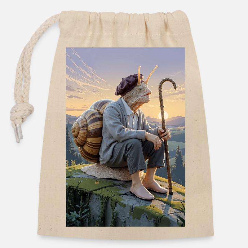 Uralte humanoide Schnecke - Verschließbarer Geschenkbeutel aus Baumwolle (14x20cm) - Natur