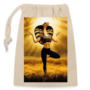 Cobra Humanoid Yoga - Verschließbarer Geschenkbeutel aus Baumwolle (14x20cm) - Natur - Vorne
