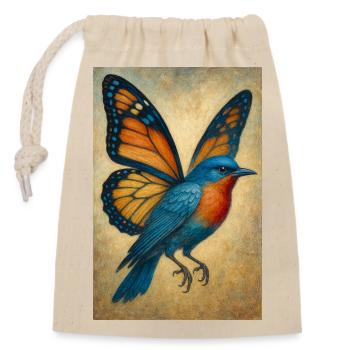 Flying Bird with Butterfly Wings - Closable cotton gift bag (14x20cm) - nature - Front