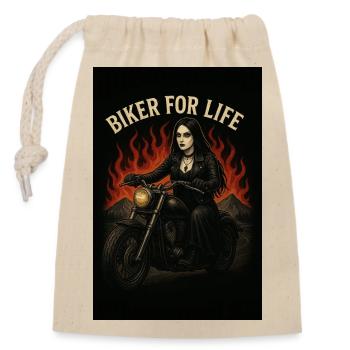 Goth motard fille - Sac cadeau en coton avec cordon (14 x 20 cm) - nature - Devant