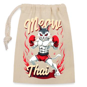 Funny Muay Thai Boxing Muay Thai - Verschließbarer Geschenkbeutel aus Baumwolle (14x20cm) - Natur - Vorne