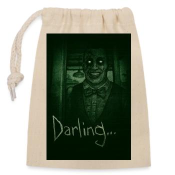 Eddie Gluskin Nachtsichtgerät 'Darling' Horror-Design - Verschließbarer Geschenkbeutel aus Baumwolle (14x20cm) - Natur - Vorne