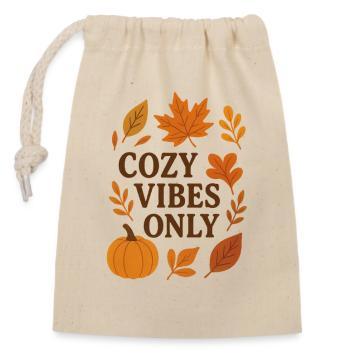 Sensation d’automne - Sac cadeau en coton avec cordon (14 x 20 cm) - nature - Devant