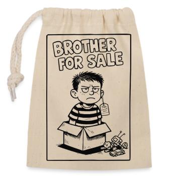 Bruder Chemise Brother à vendre drôle - Sac cadeau en coton avec cordon (14 x 20 cm) - nature - Devant