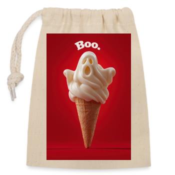 Boo Ghost IceCream Cone - Closable cotton gift bag (14x20cm) - nature - Front