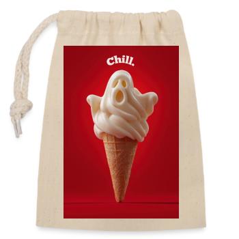 Chill Ghost IceCream Cone - Closable cotton gift bag (14x20cm) - nature - Front