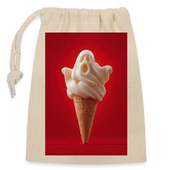 Spooky Ghost IceCream Cone - Closable cotton gift bag (14x20cm) - nature - Front