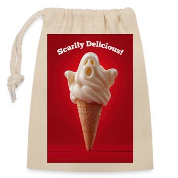 Ghost IceCream Scarily Delicious - Closable cotton gift bag (14x20cm) - nature - Front