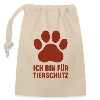Paw Logo for Animal Welfare Statement - Closable cotton gift bag (14x20cm) - nature - Front