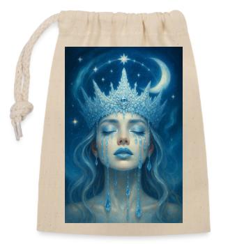 Reine de la lune glacée - Sac cadeau en coton avec cordon (14 x 20 cm) - nature - Devant