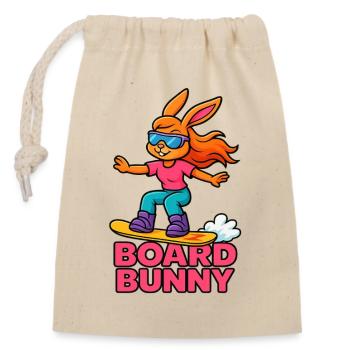 Board Bunny Surf Vibe - Verschließbarer Geschenkbeutel aus Baumwolle (14x20cm) - Natur - Vorne