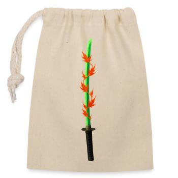Flame Blade Katana - Closable cotton gift bag (14x20cm) - nature - Front