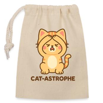 Astrophe de chat - Sac cadeau en coton avec cordon (14 x 20 cm) - nature - Devant