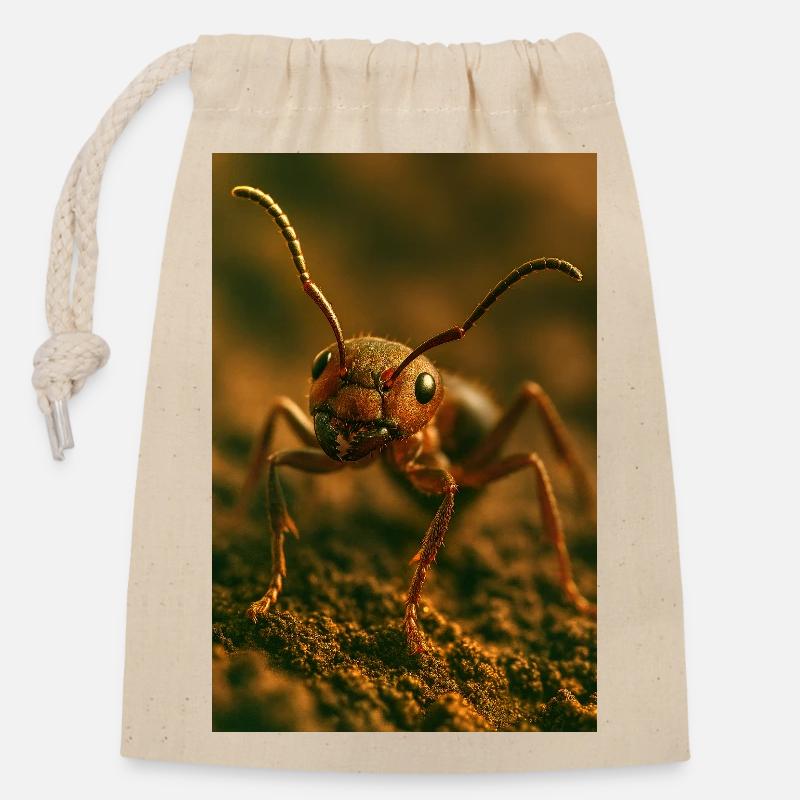 Animals - Ant - Closable cotton gift bag (14x20cm) - nature