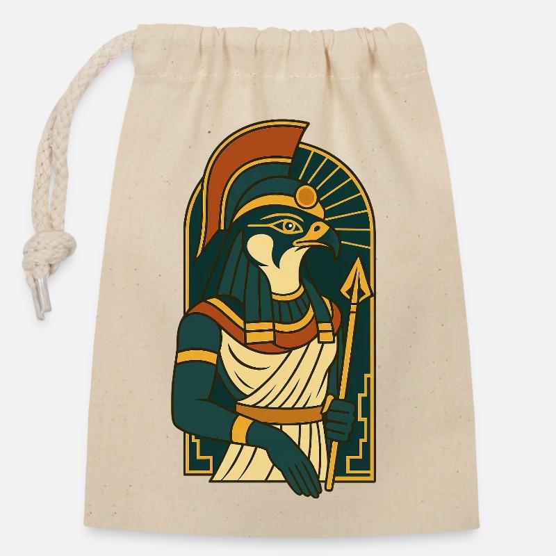 Horus - Closable cotton gift bag (14x20cm) - nature