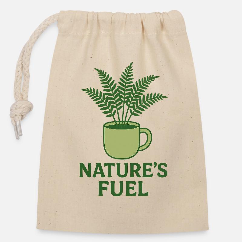 natures fuel - Verschließbarer Geschenkbeutel aus Baumwolle (14x20cm) - Natur