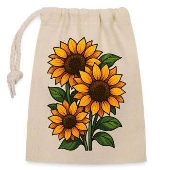 sunflowers - Closable cotton gift bag (14x20cm) - nature - Front