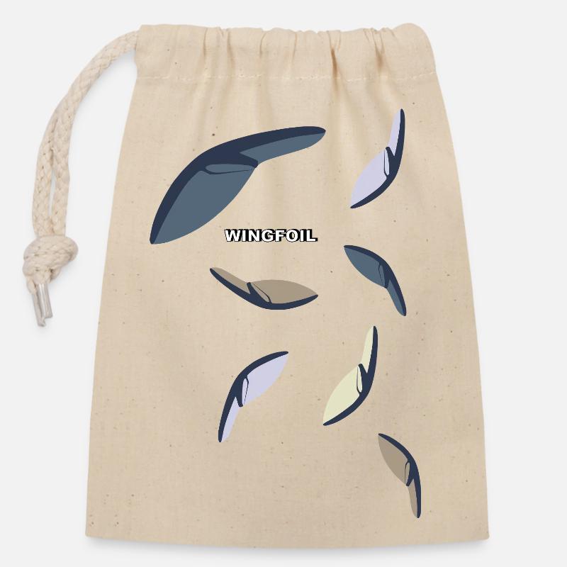 colorful wings - Closable cotton gift bag (14x20cm) - nature
