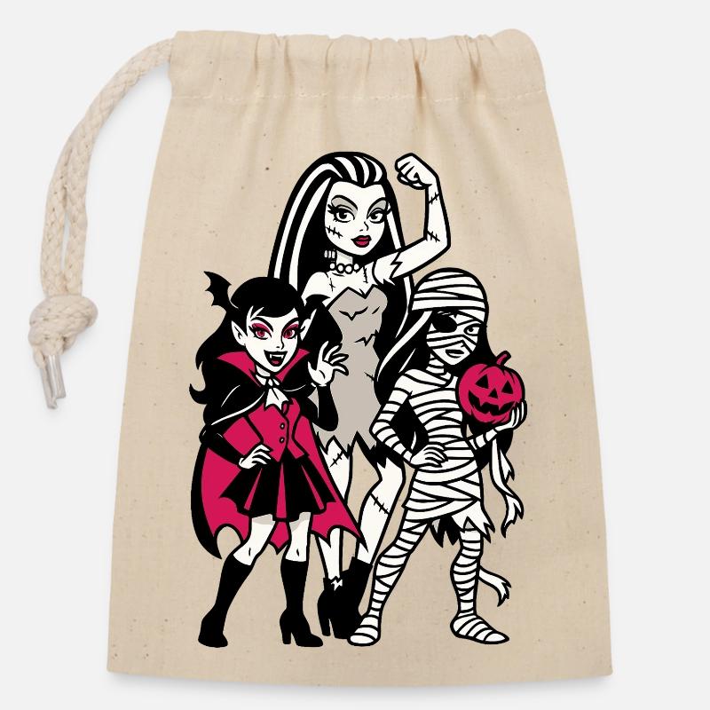 Vampirische Halloween-Truppe - Verschließbarer Geschenkbeutel aus Baumwolle (14x20cm) - Natur