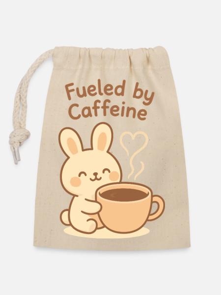 Angetrieben von Caffeine Bunny - Verschließbarer Geschenkbeutel aus Baumwolle (14x20cm) - Natur