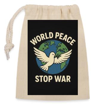 La paix mondiale Stop War Dove - Sac cadeau en coton avec cordon (14 x 20 cm) - nature - Devant