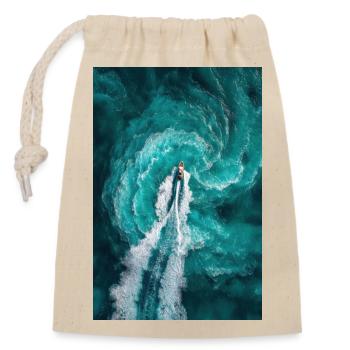 Spiral Ocean Wake - Closable cotton gift bag (14x20cm) - nature - Front