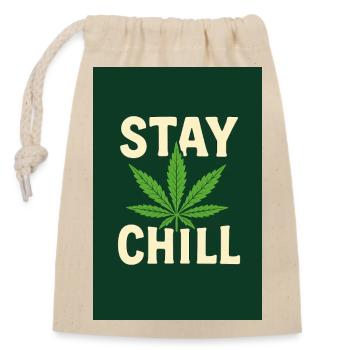 Stay Chill Feuille de Cannabis - Sac cadeau en coton avec cordon (14 x 20 cm) - nature - Devant