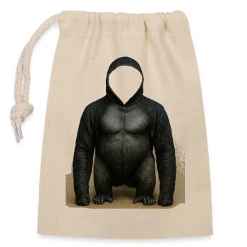 Shadow Gorilla Kapuzenpullover Design - Verschließbarer Geschenkbeutel aus Baumwolle (14x20cm) - Natur - Vorne