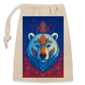 Blue Bear Mandala - Closable cotton gift bag (14x20cm) - nature - Front