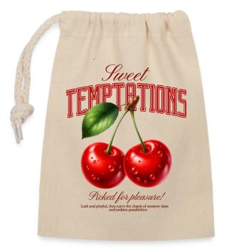 Sweet Temptations Cherries Design - Closable cotton gift bag (14x20cm) - nature - Front
