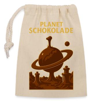 Planet Chocolate Chocolate Fountain - Closable cotton gift bag (14x20cm) - nature - Front